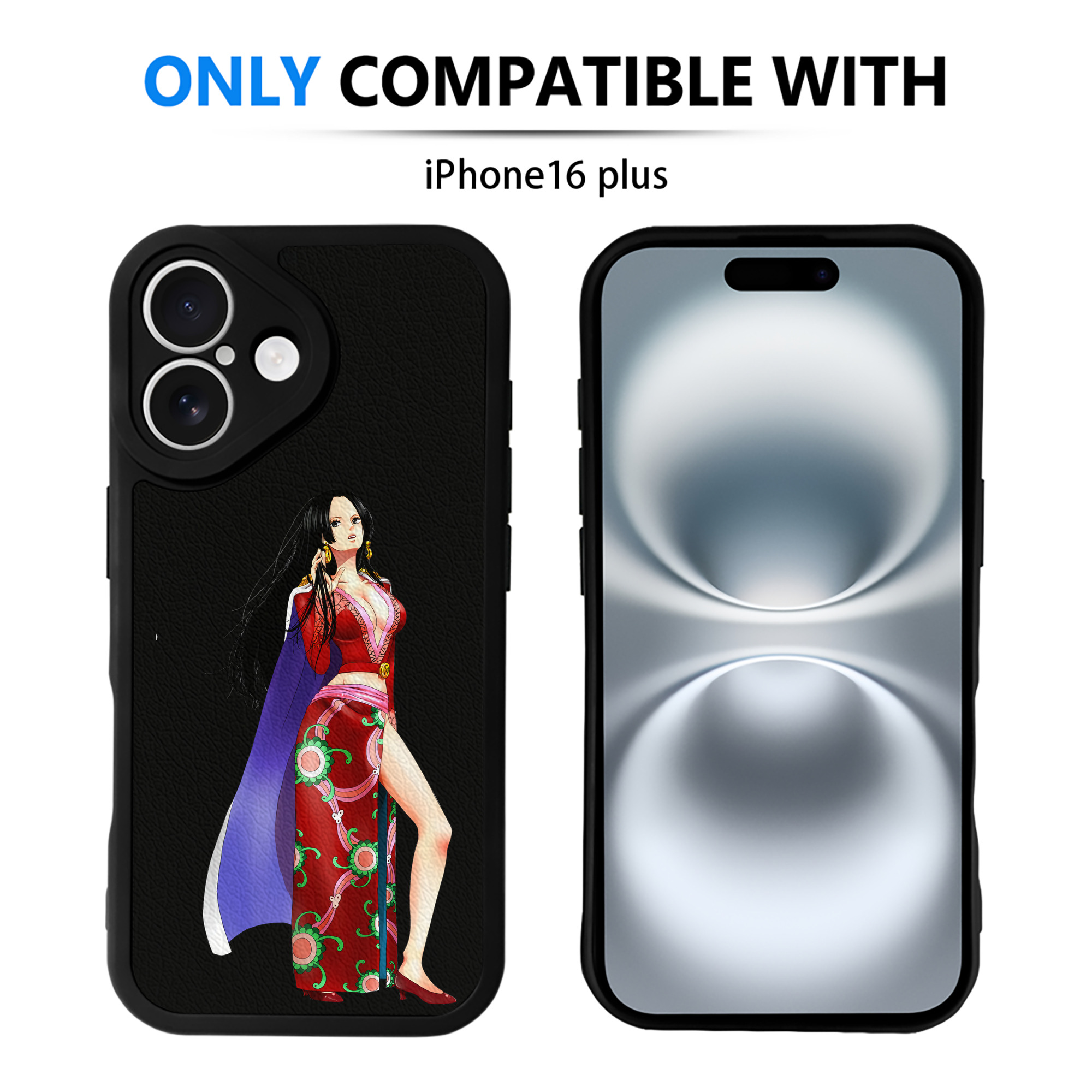 （画像用） ワンピース ボア・ハンコック ONE PIECE Boa·Hancock 【iPhone 16シリーズ対応】シリコンスマホケース（レザー調） 材質：シリコン
